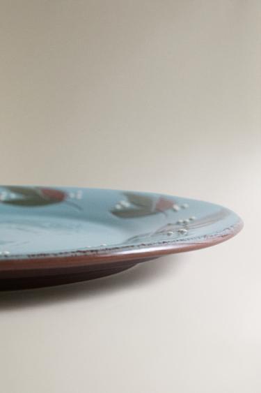 ASSIETTE PLATE FAÏENCE FEUILLES - Gris bleu de Zara - Image 3