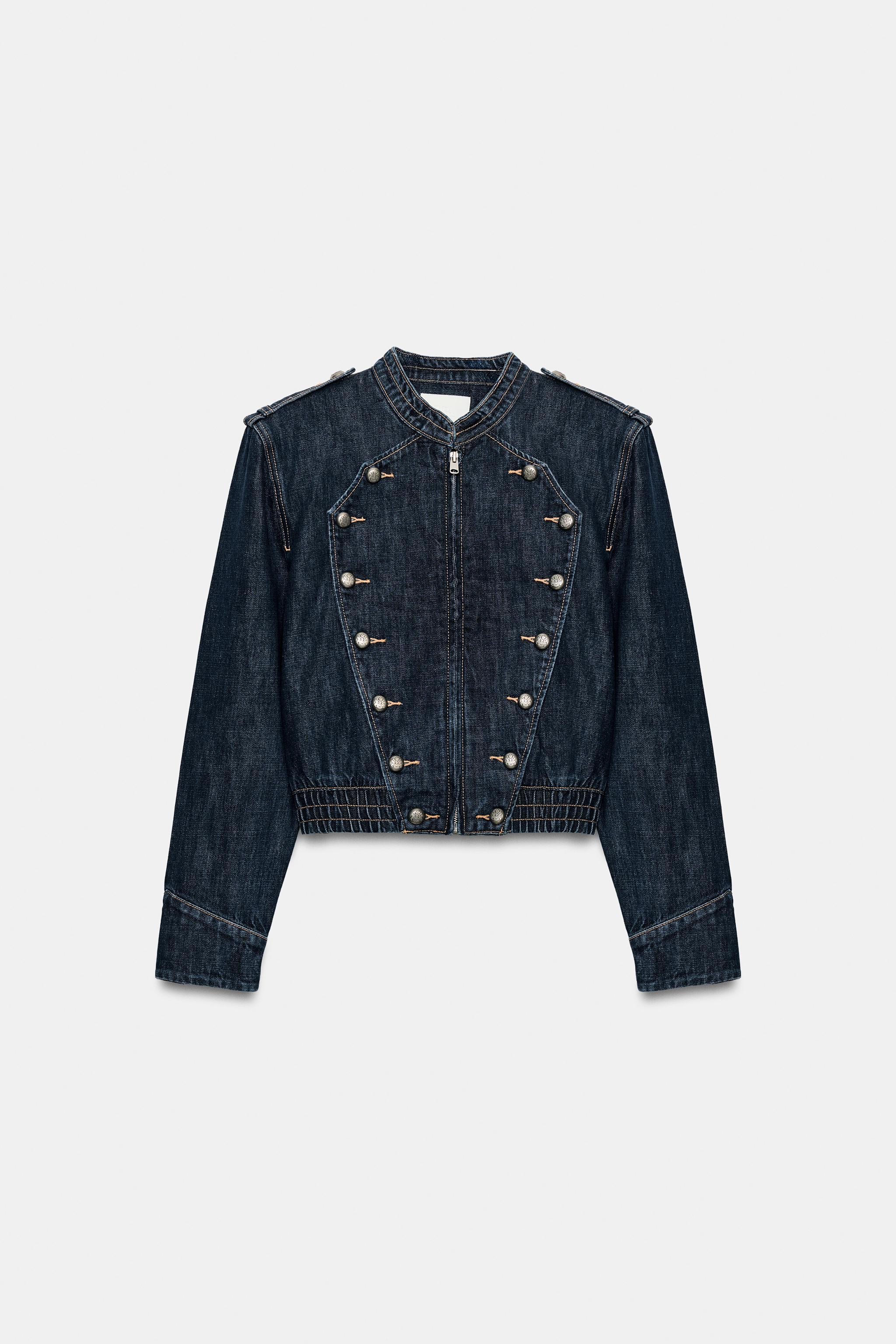 Женские куртки Zara TRF BUTTON DENIM JACKET — фото 5