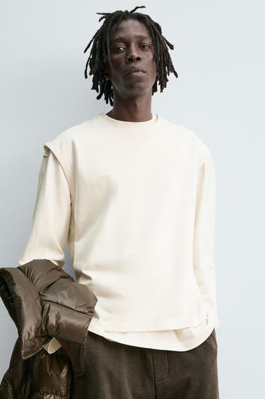 T-SHIRT TANK EFFET NÉOPRÈNE - Blanc cassé de Zara - Image 6