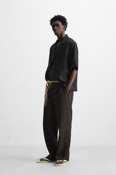 CHEMISE KIMONO 100 % LIN - Noir de Zara - Image 3