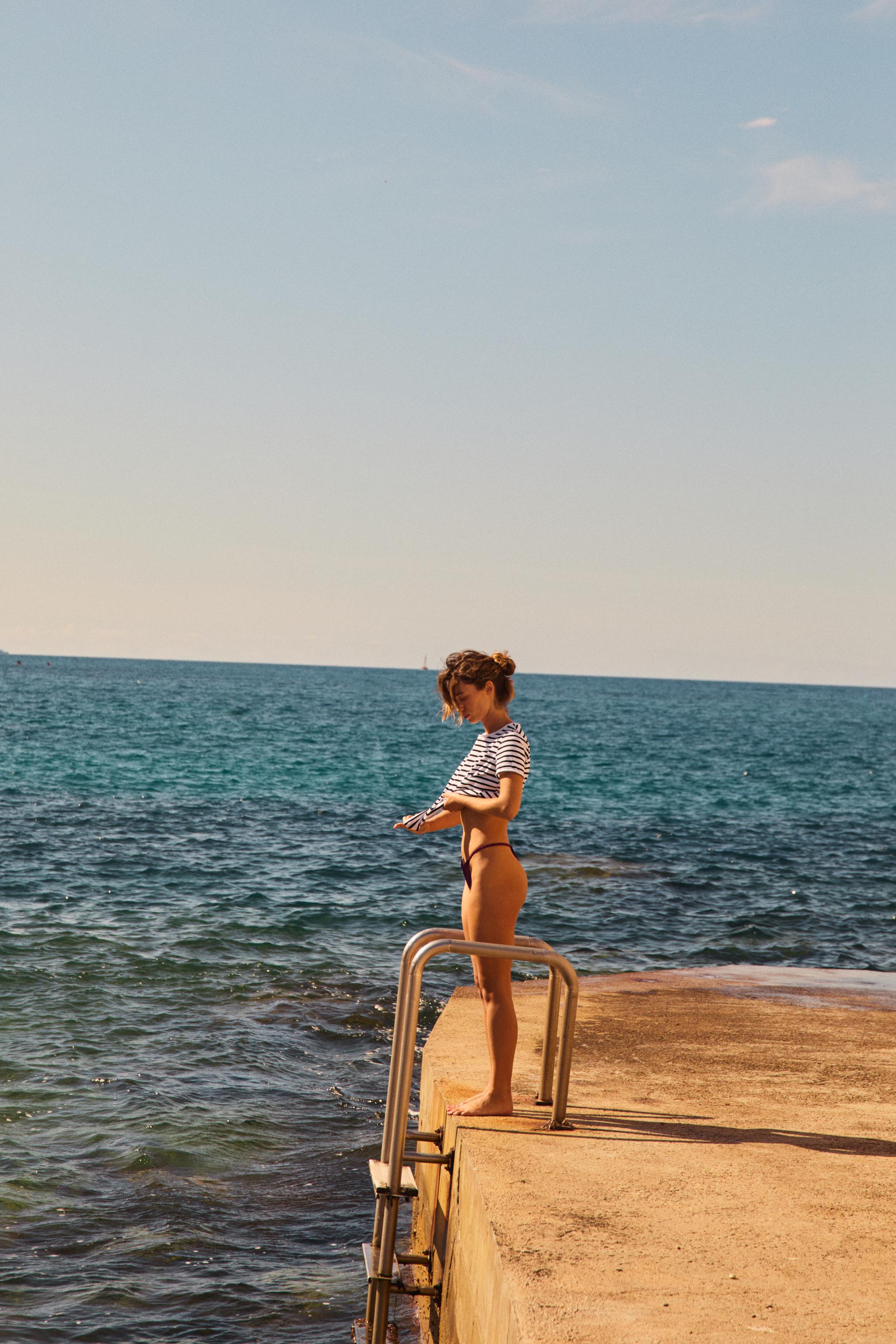 WASHED SHORT SLEEVE T-SHIRT — striped
