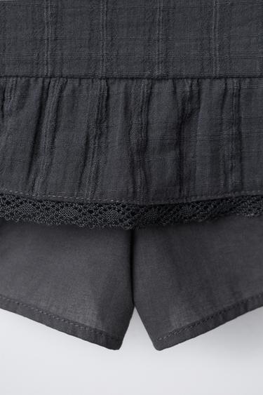 LACE BERMUDA SKORT - Anthracite grey by Zara - Image 3