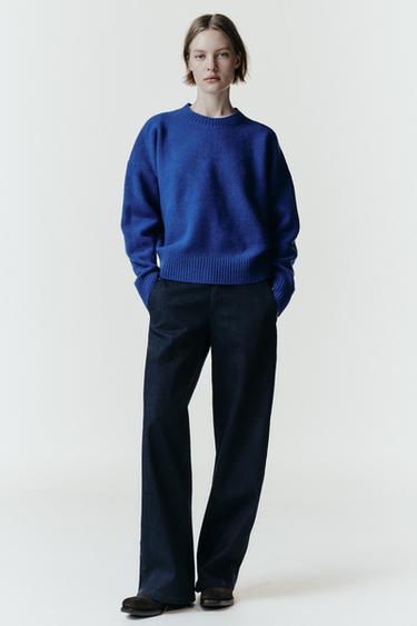 Z1975 LOW-RISE WIDE-LEG JEANS - Blue by Zara