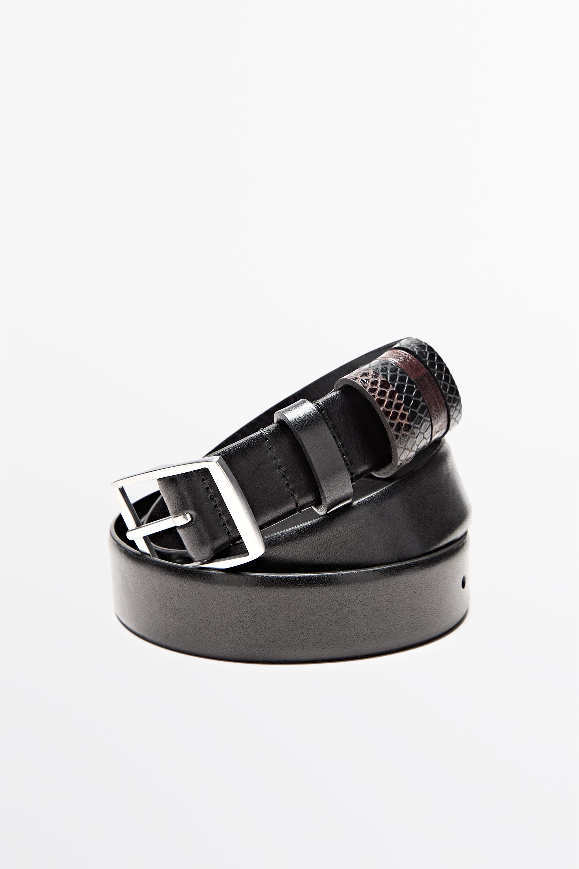 Leather belt with 5 loops - STUDIO