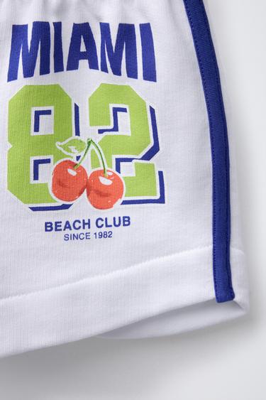 BERMUDA TEXTES BANDE LATÉRALE - Blanc de Zara - Image 3