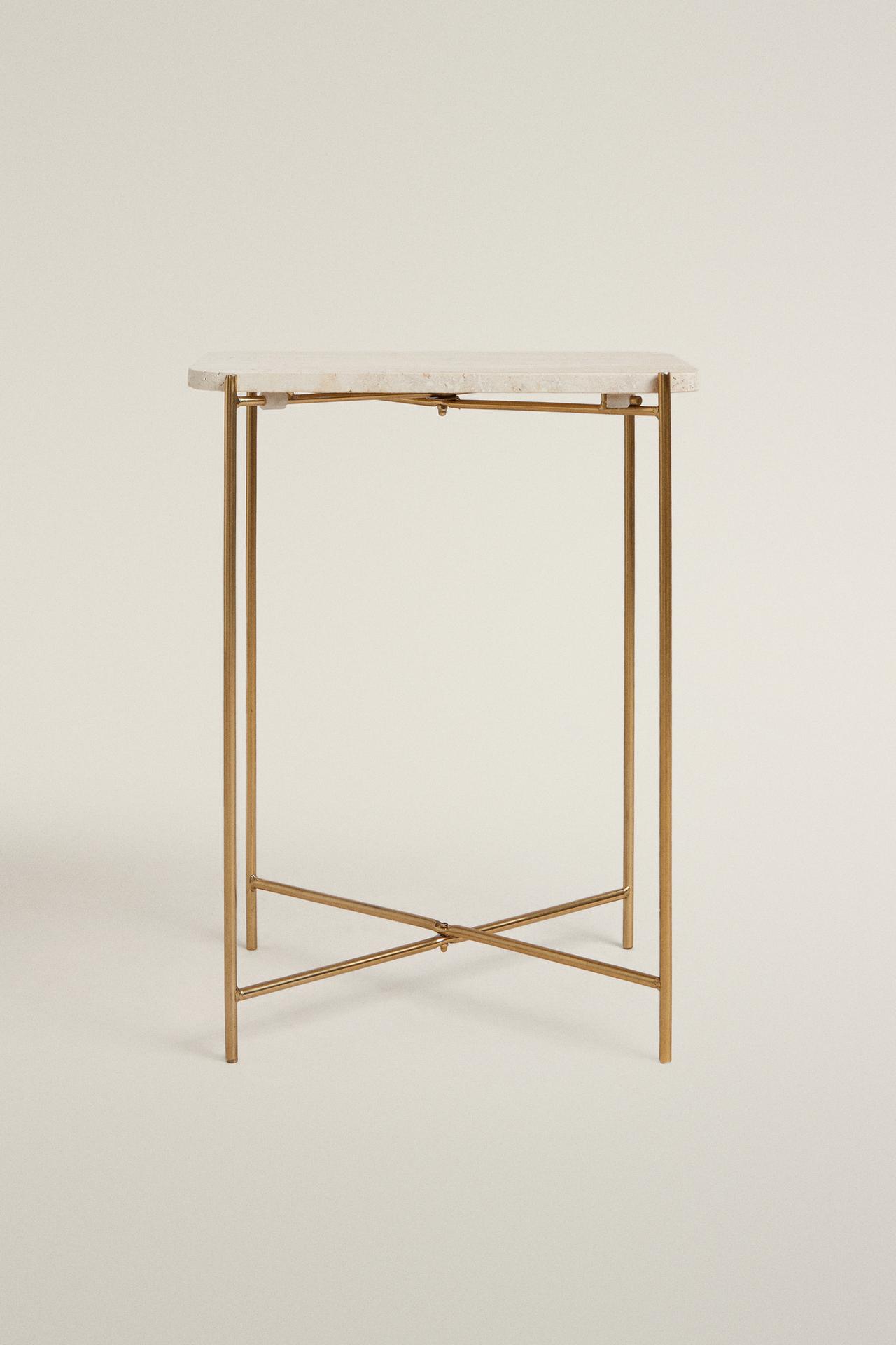 MARBLE SIDE TABLE — Cream