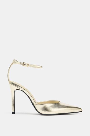 METALLIC-EFFECT HIGH-HEEL SHOES - Gold by Zara