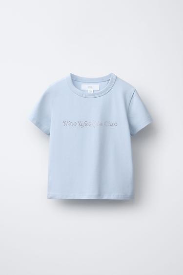 SLOGAN PRINT T-SHIRT - Light blue by Zara