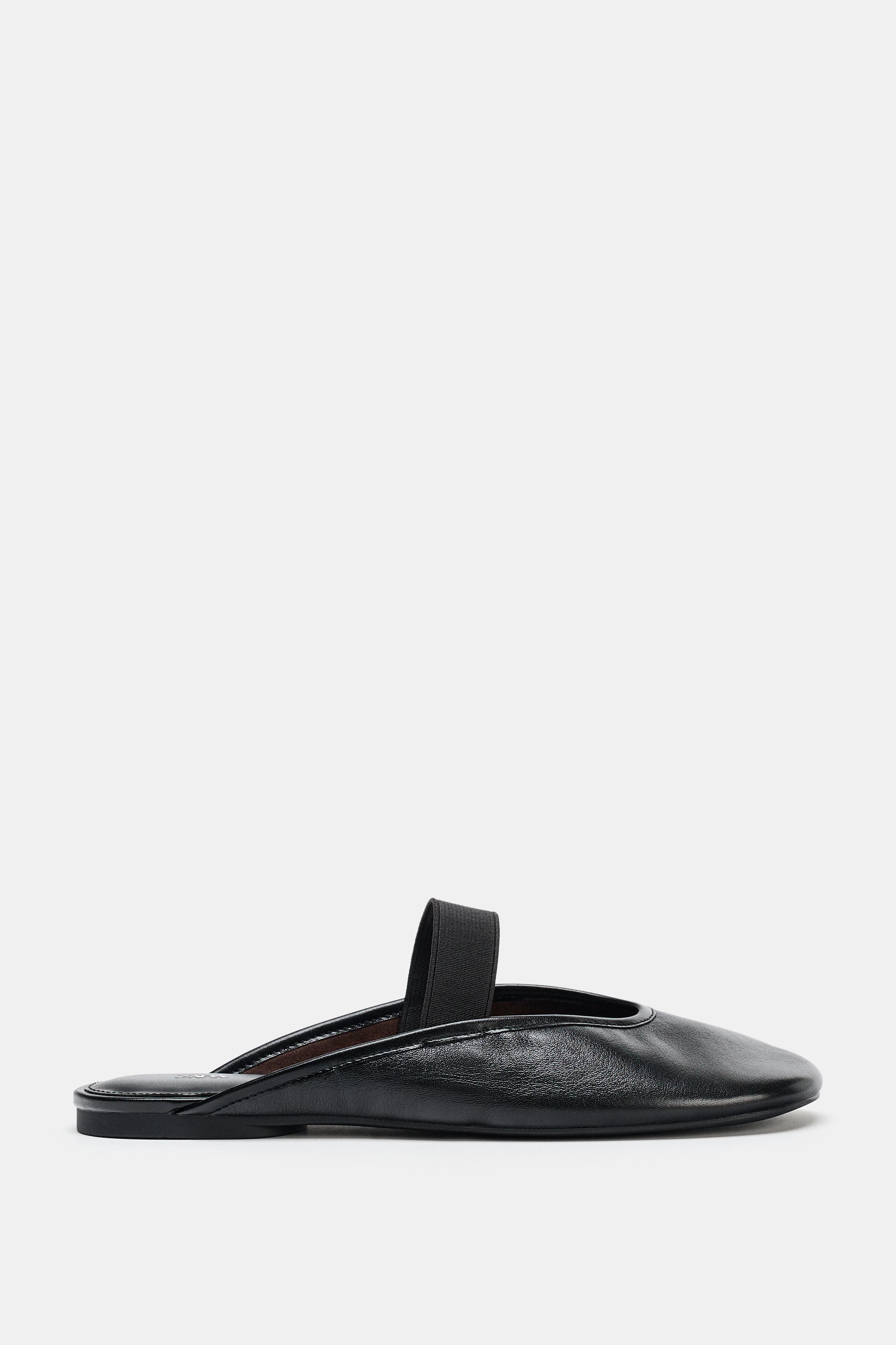 LEATHER SLINGBACK BALLET FLATS