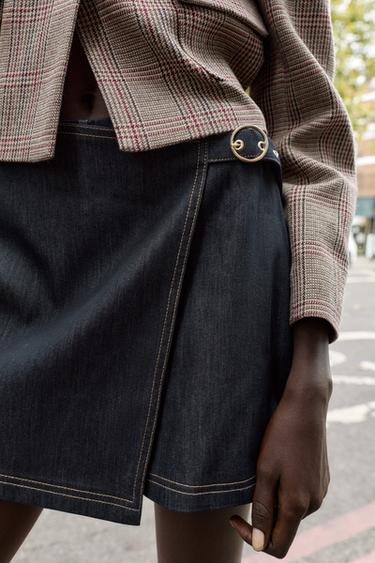 JUPE-PANTALON CROISÉE BOUCLE - Indigo de Zara - Image 3