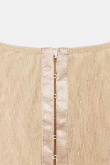 TOP STYLE CORSET EN TULLE - rose poudré de Zara - Image 6