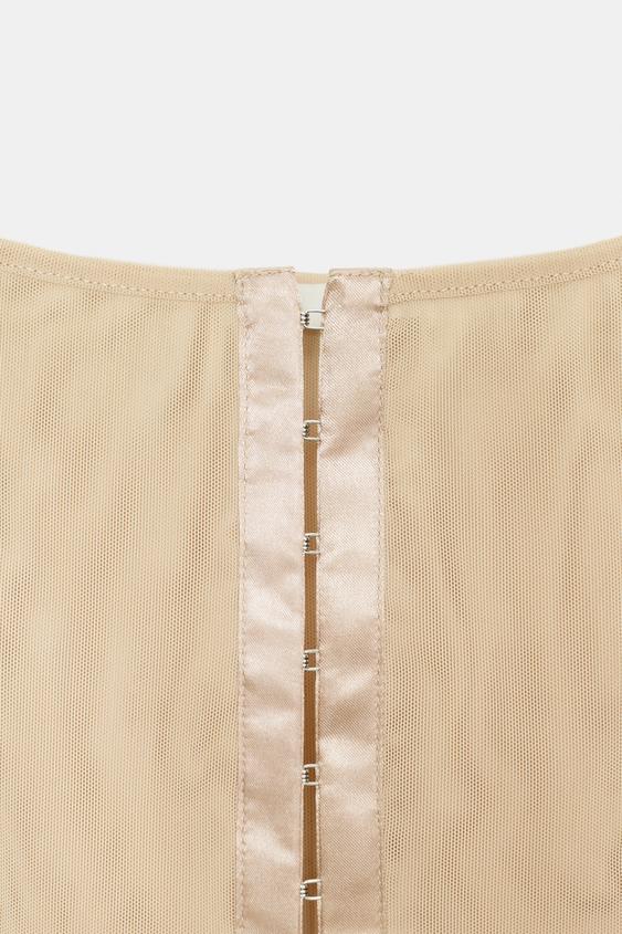 TOP STYLE CORSET EN TULLE - rose poudré de Zara - Image 6