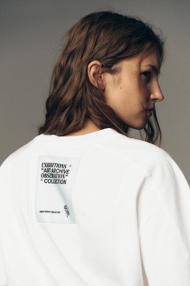 BOXY FIT T-SHIRT WITH LABEL - White by Zara - Image 4
