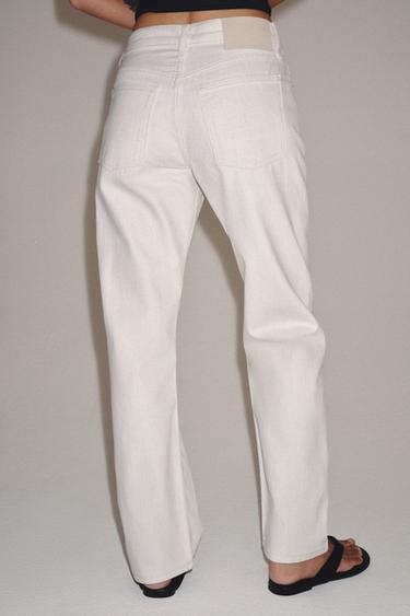 ZW COLLECTION MID-WAIST STRAIGHT LEG JEANS - Ecru by Zara - Image 2