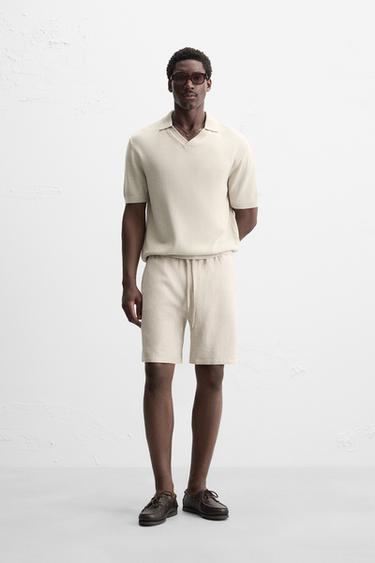 LINEN - VISCOSE BERMUDA SHORTS - Light beige by Zara
