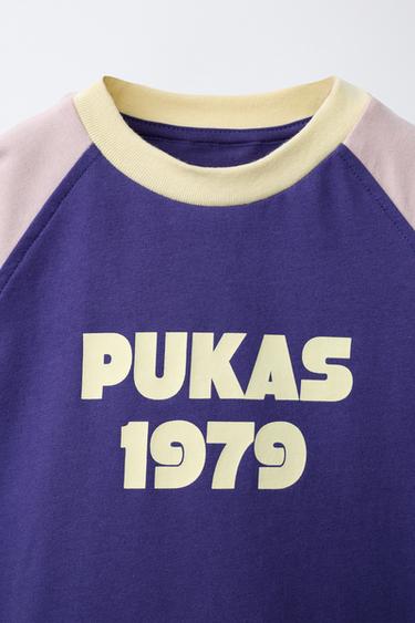 T-SHIRT MANCHES RAGLAN PUKAS SURF - Mauve poudré de Zara - Image 2
