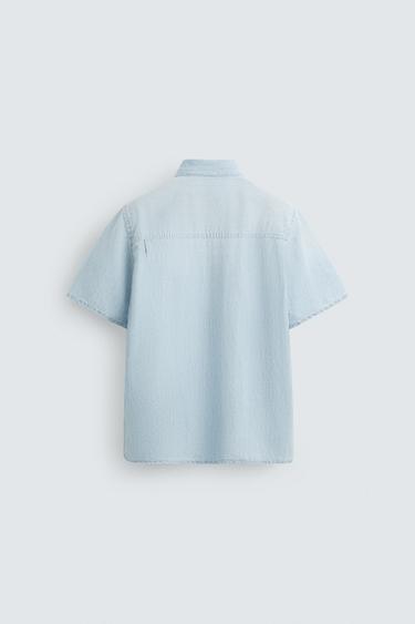 LIGHT DENIM SHIRT - Light blue by Zara - Image 7