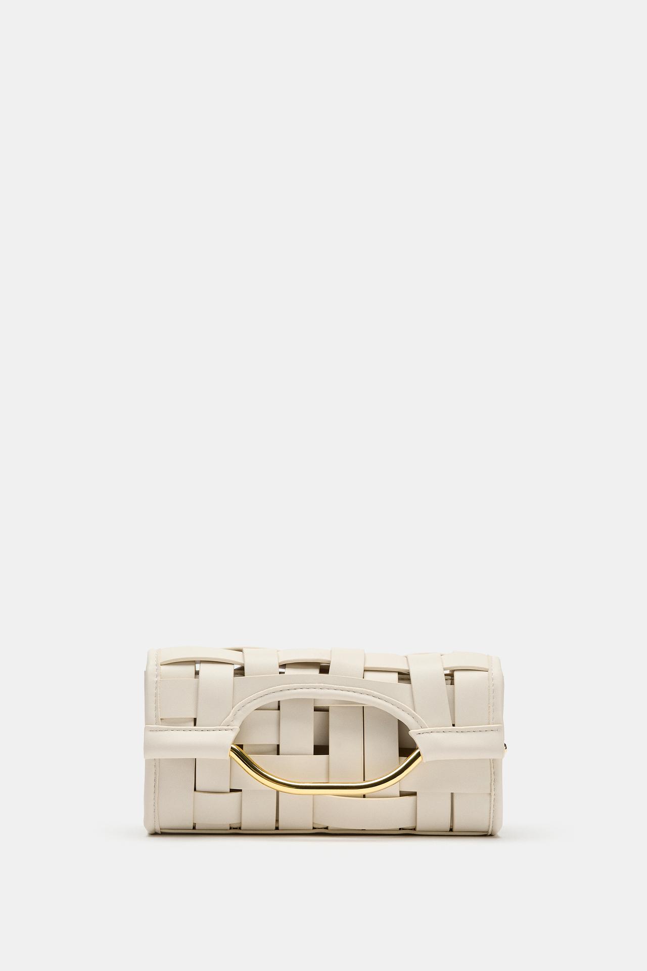 WOVEN-EFFECT BAG — Ecru