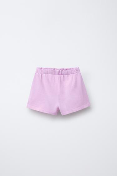 PLAIN BERMUDA SHORTS WITH EMBROIDERY - Mauve by Zara - Image 1