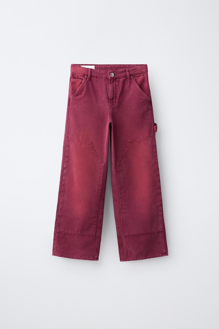 POCKET CARPENTER PANTS — Raspberry