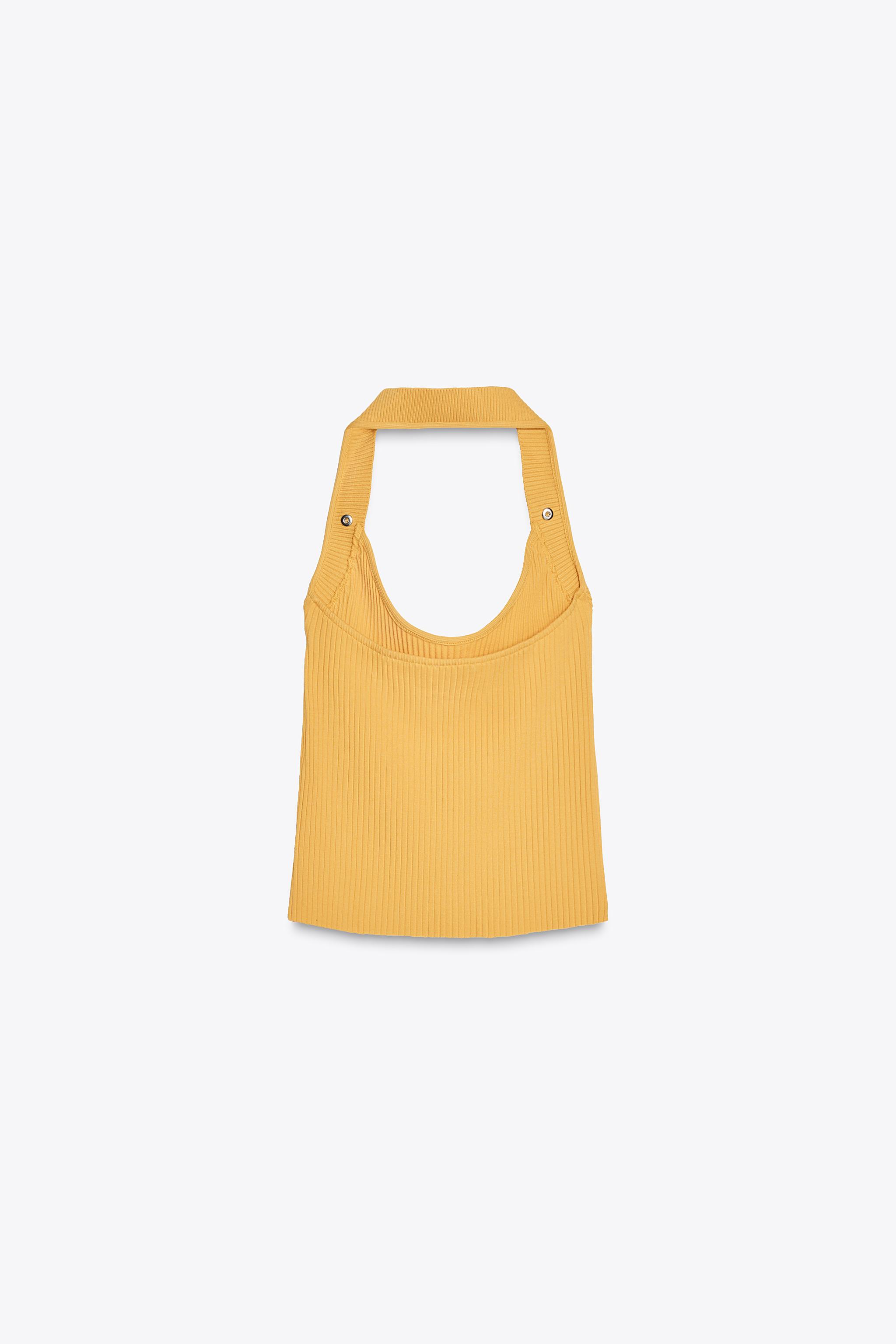 RIBBED HALTER TOP - Tangerine | ZARA United States