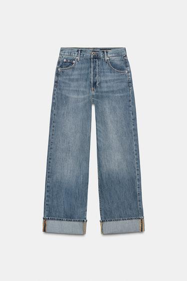JEANS ZW COLLECTION BAGGY MITTELHOHER BUND - Blau von Zara