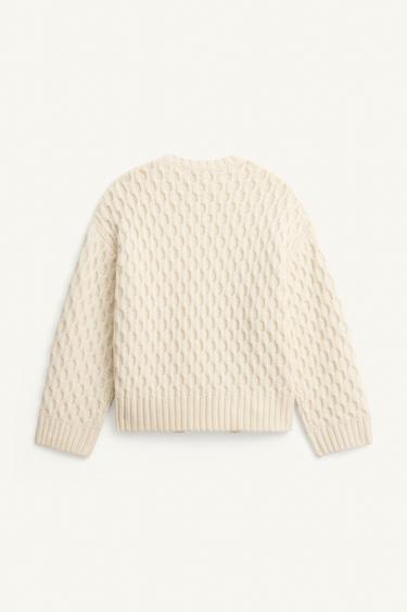 PULL EN JACQUARD GÉOMÉTRIQUE ÉDITION LIMITÉE - Crème de Zara - Image 6