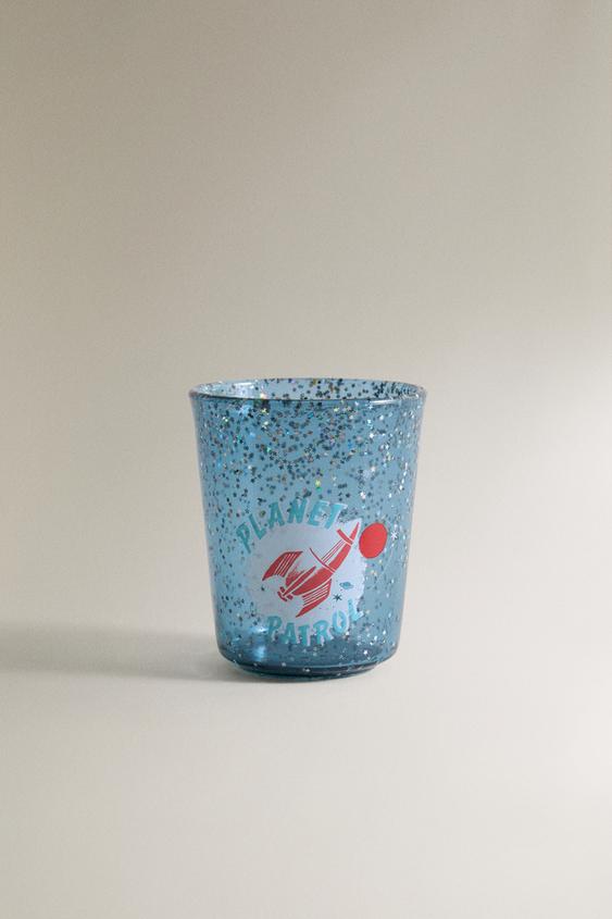 BØRNEGLAS I TRITAN™ MED STJERNEGLIMMER - blå fra Zara - Billede 0