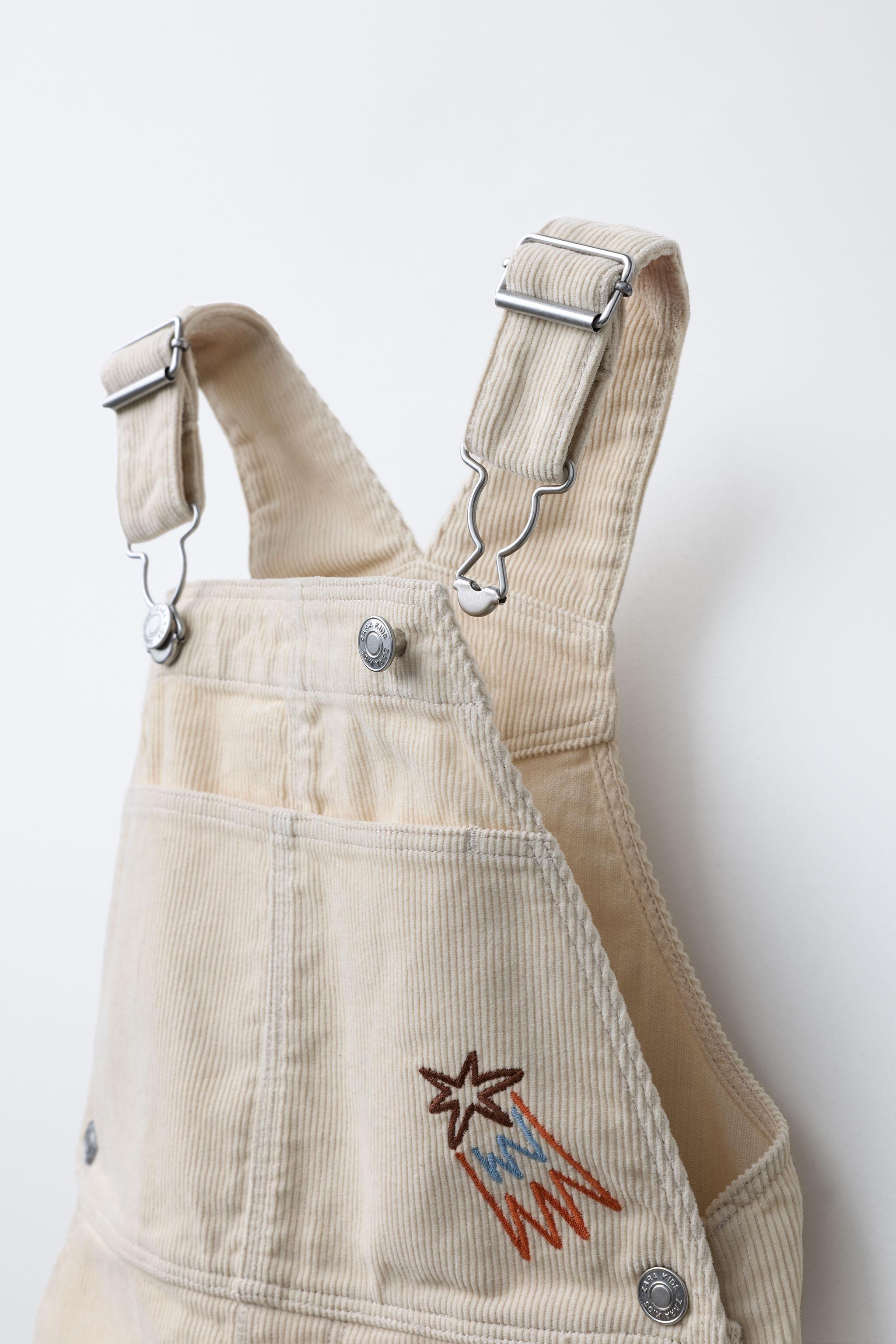 EMBROIDERED CORDUROY OVERALLS