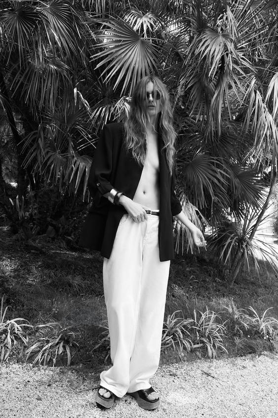 BLAZER WITH ROLLEDUP SLEEVES Black ZARA United States