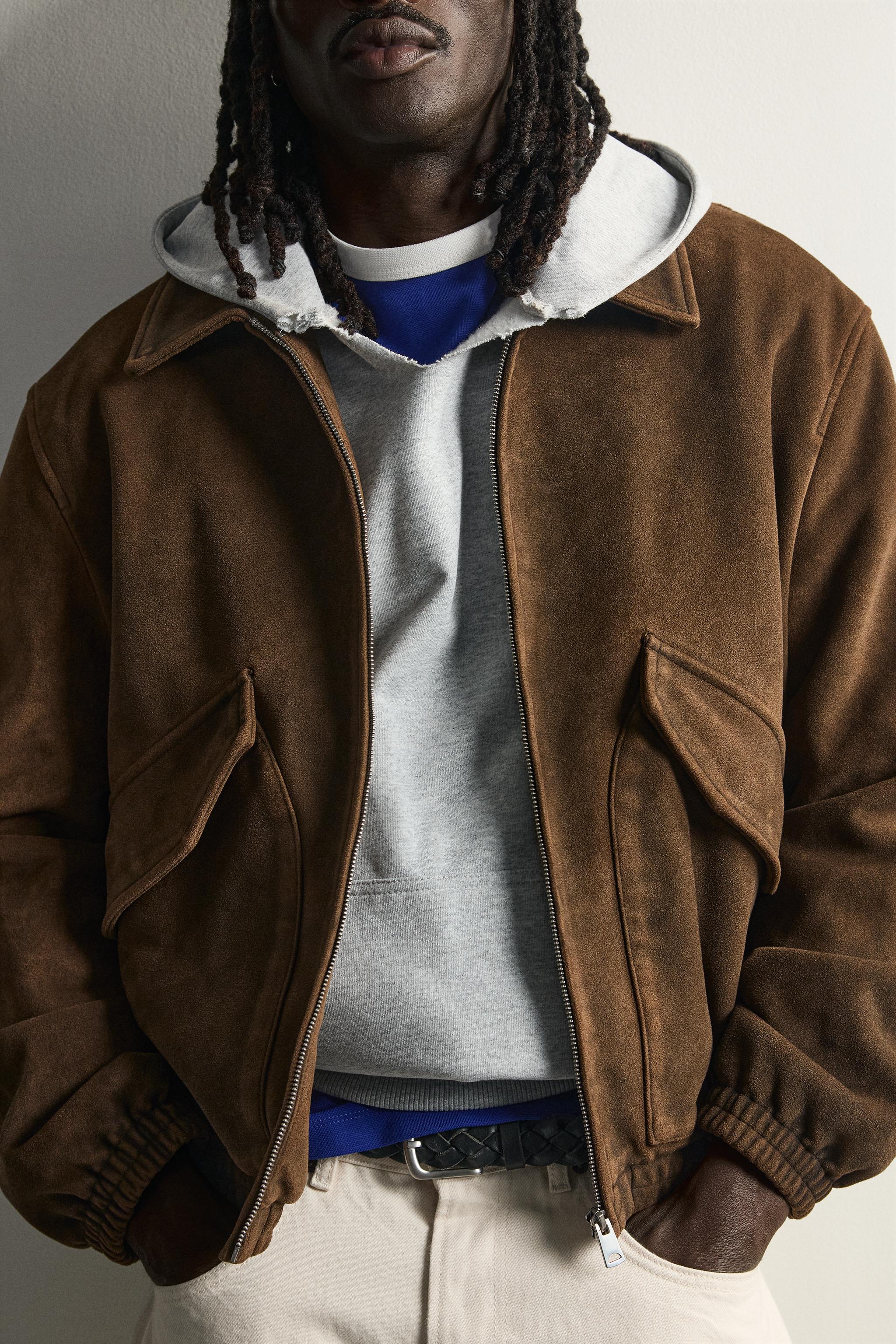 ウォッシュ フェイクスエードジャケット - ブラウン | ZARA Japan / 日本