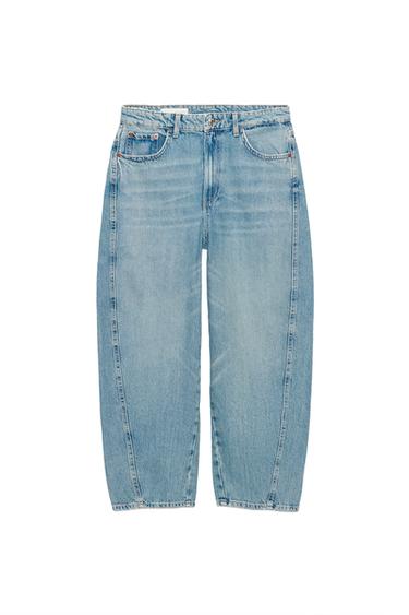 JEANS TRF VOLUMEN CROP TIRO MEDIO - Índigo de Zara
