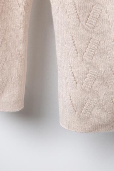COTTON WOOL KNIT JUMPSUIT - Light beige by Zara - Image 3