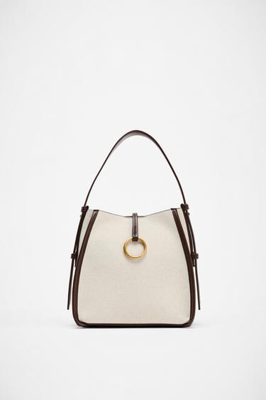 MINI SHOULDER BAG DE LONA COM ANEL METÁLICO - Multicolor da Zara