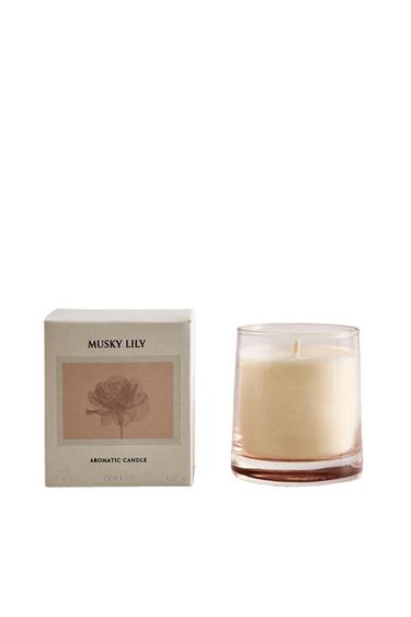 Zara (180 G) MUSKY LILY SCENTED CANDLE - Dark plum