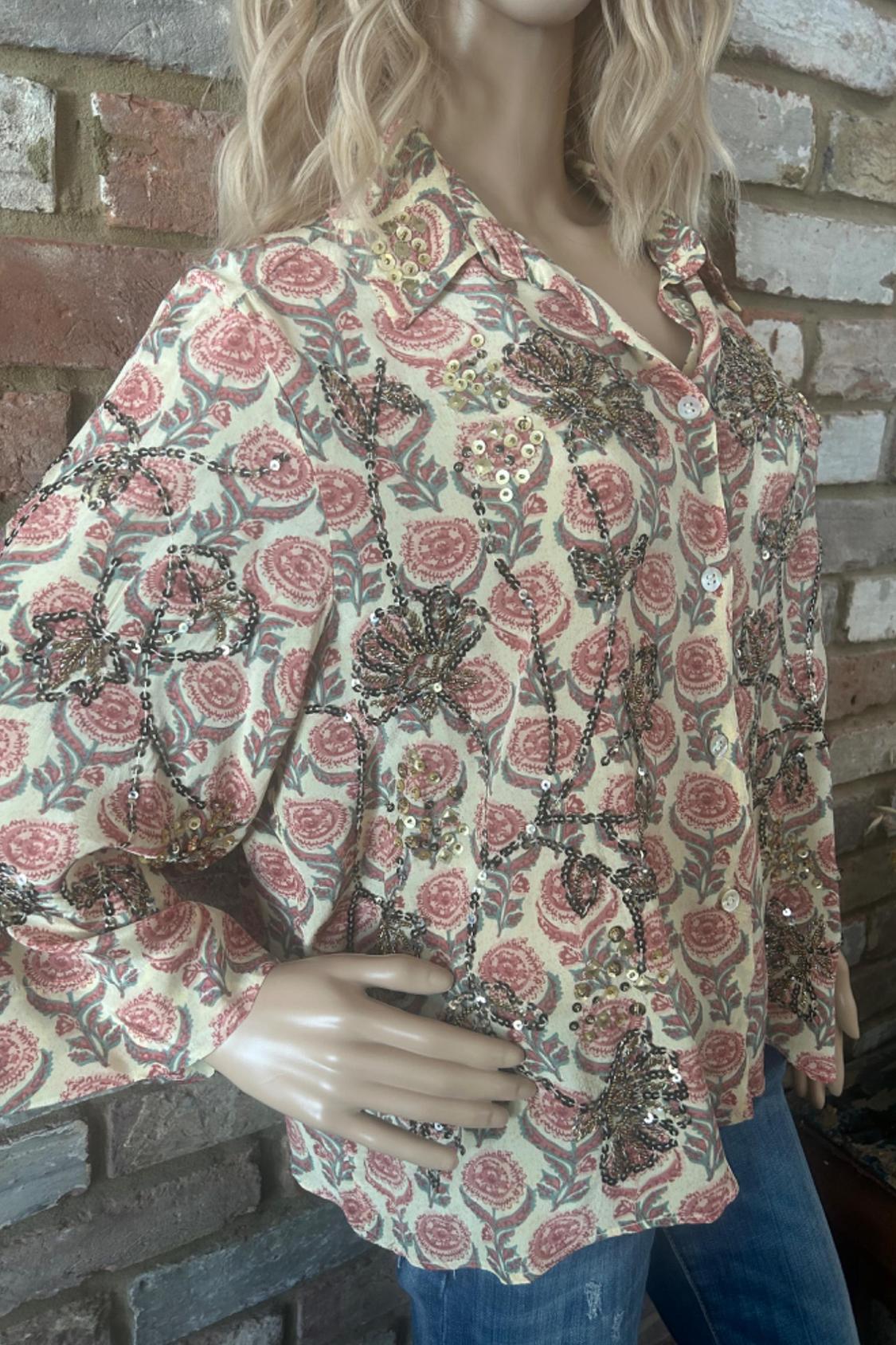 BLOUSE WITH SEQUINNED EMBROIDERY - Image 2