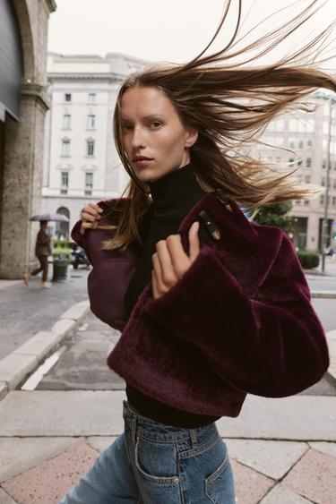 DOUBLE-FACED JACKET WITH TOGGLES - Burgundy by Zara
