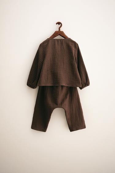 ZARA TIMELESS - PLAIN TEXTURED SET - Brown by Zara - Image 1