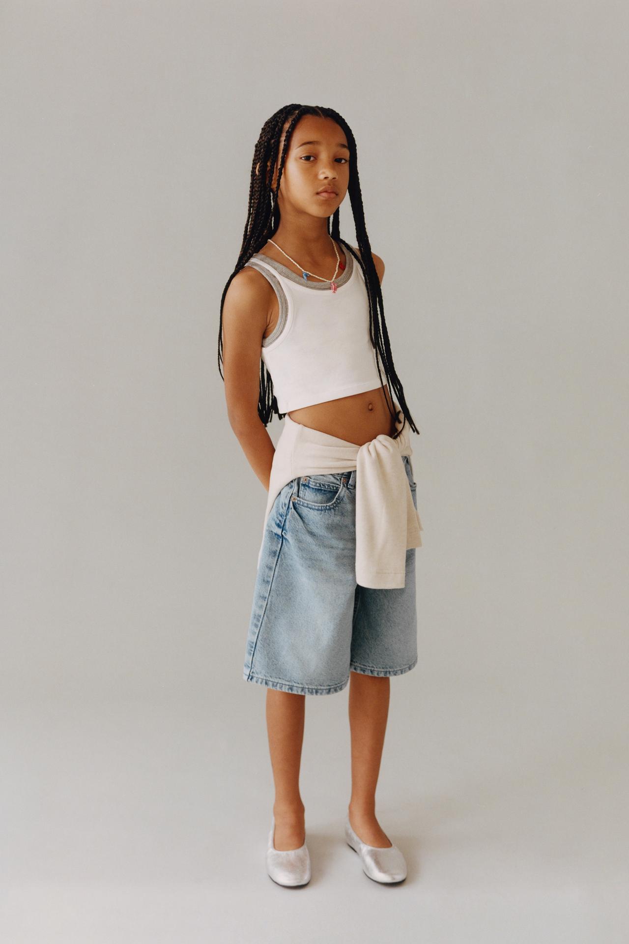 LONG DENIM SHORTS — Blue