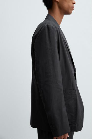 POPLIN SUIT BLAZER - Charcoal by Zara - Image 5