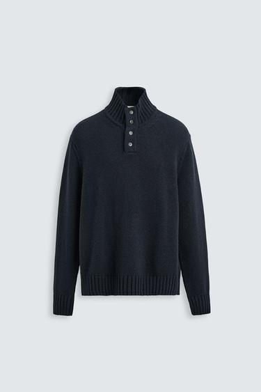JERSEY ALGODÓN - LANA BOTONES - Marino oscuro de Zara
