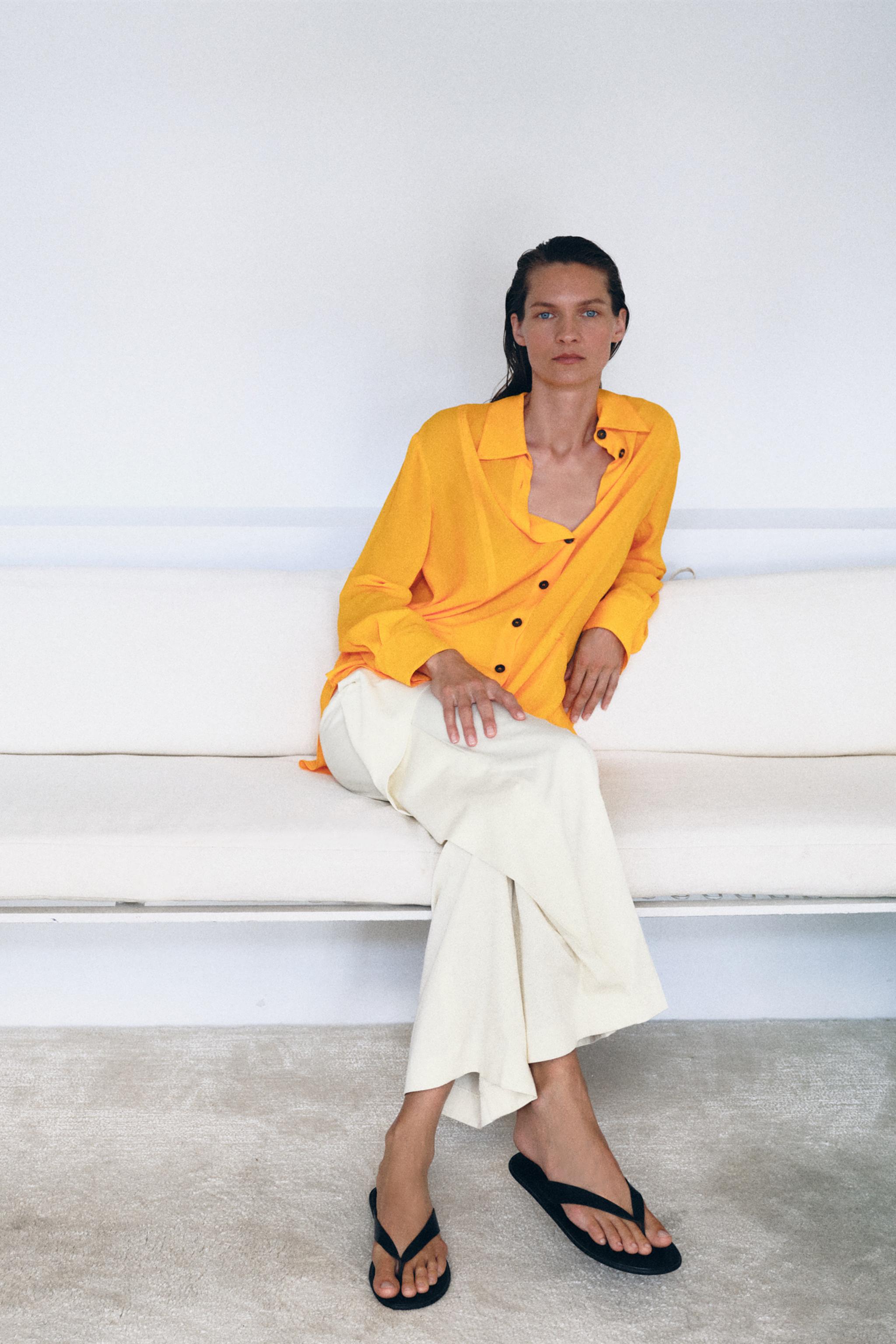 ZW COLLECTION フルイドシャツ - マンダリンオレンジ | ZARA Japan / 日本