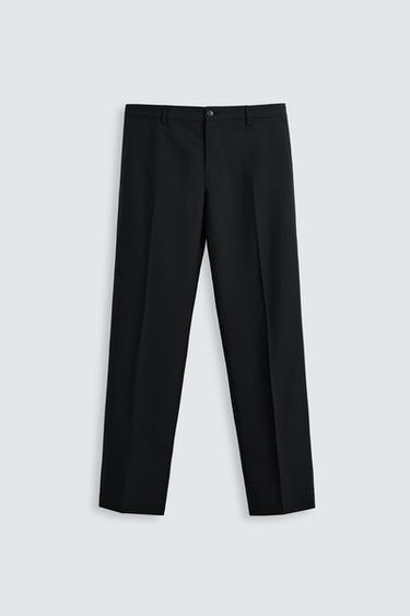 100% WOOL SUIT TROUSERS - Black by Zara