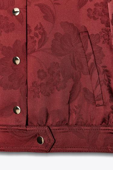 JACQUARD BOMBER JACKET - Burgundy by Zara - Image 4