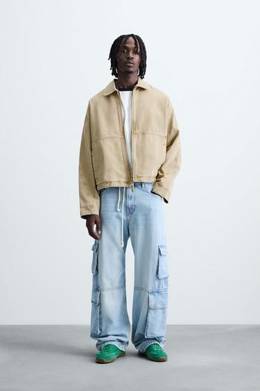RELAXED FIT WASHED JACKET - camel by Zara - Image 0