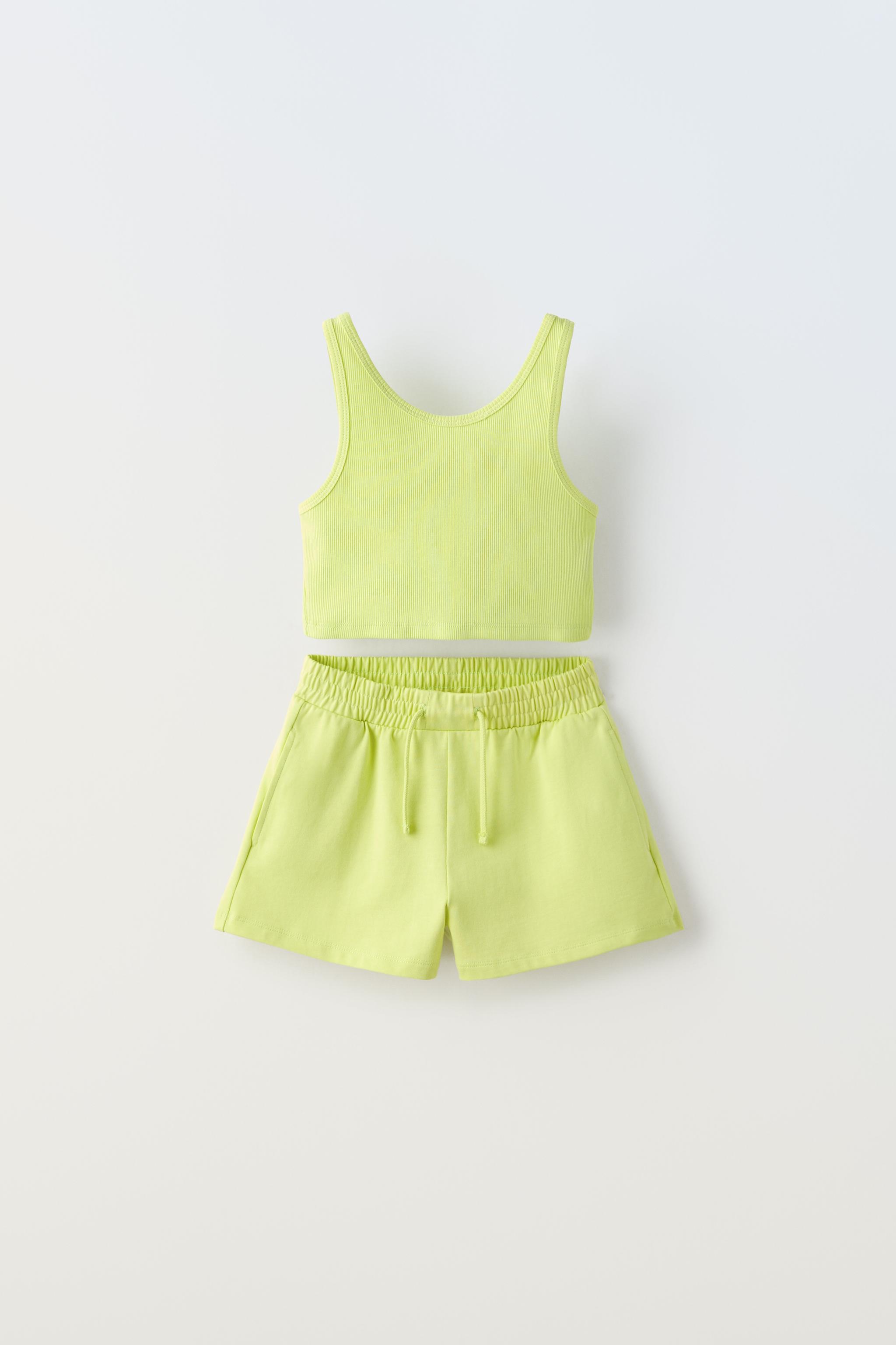 TOP AND SHORTS SET - Lime green | ZARA United States