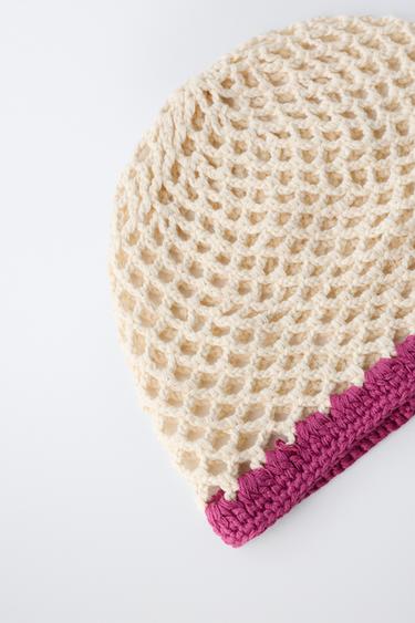 BONNET CASQUETTE BAS CONTRASTE - Écru de Zara - Image 2