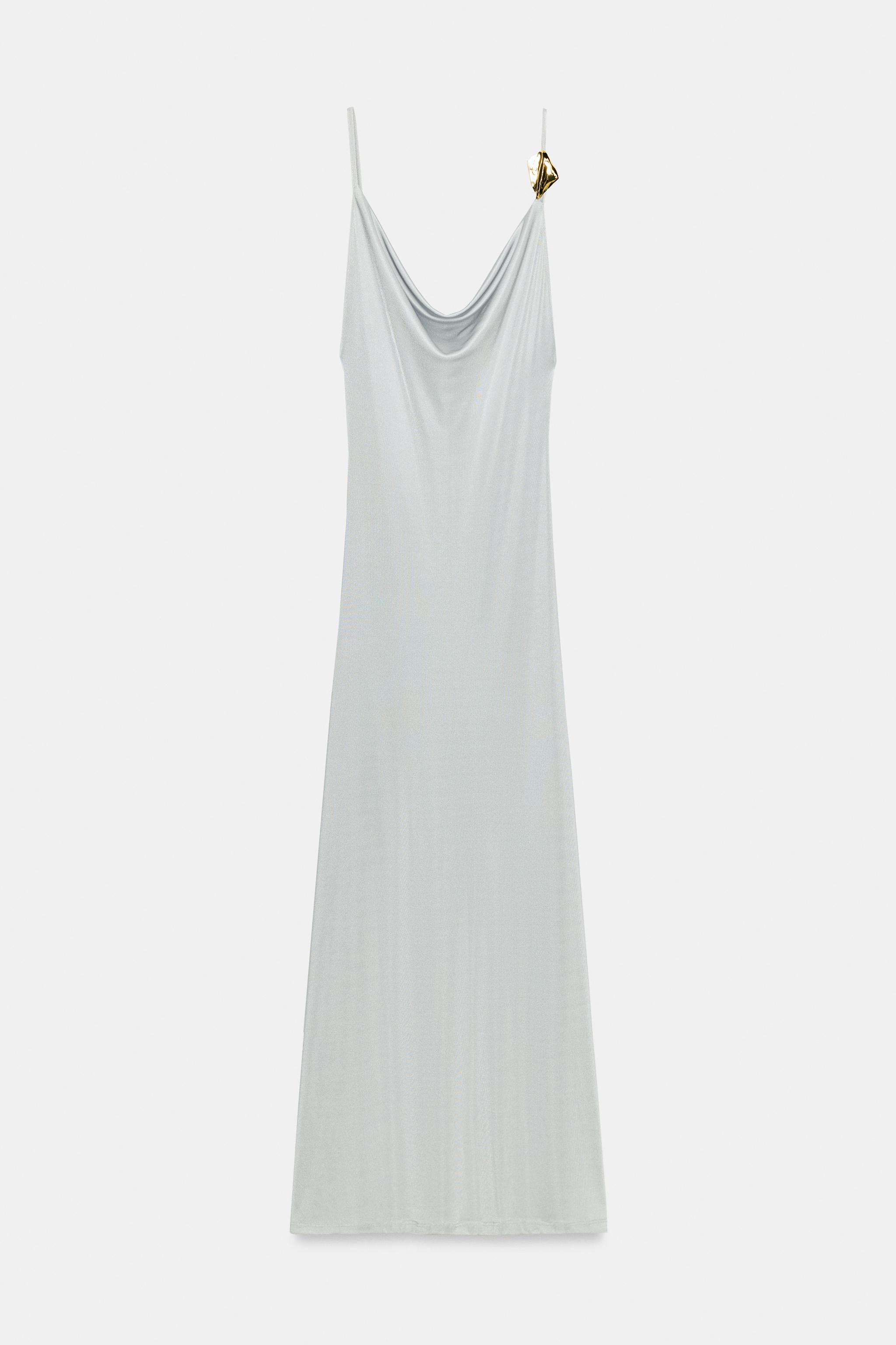 FLOWY LONG DRESS WITH APPLIQUÉ