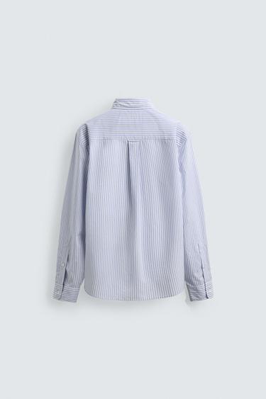 STRIPED POCKET SHIRT - Sky blue by Zara - Image 7