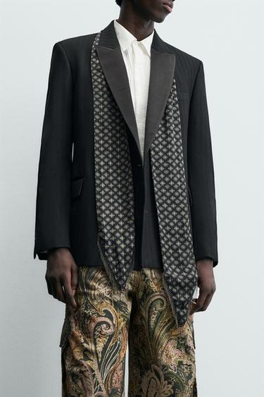 LIMITED EDITION BEADED FLOWING SCARF - Dark navy by Zara - Image 0